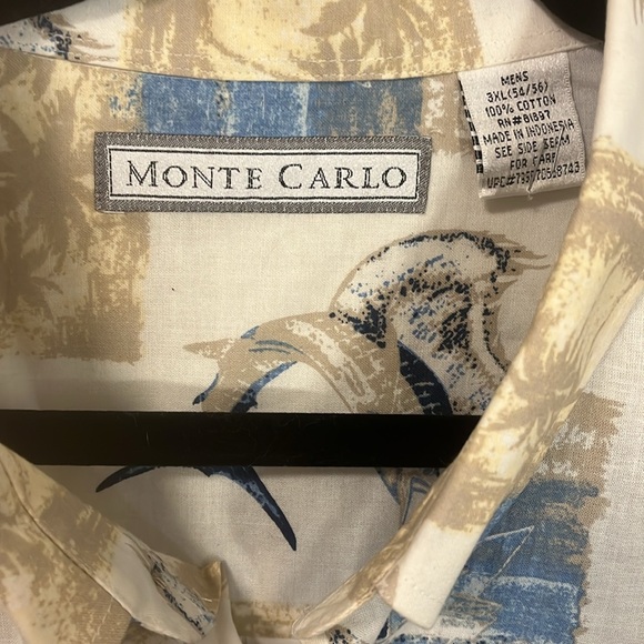 Hawaiian Style MEN  Shirt 2XL Monte Carlo-Cotton size 3XL/54-56 - Picture 2 of 5